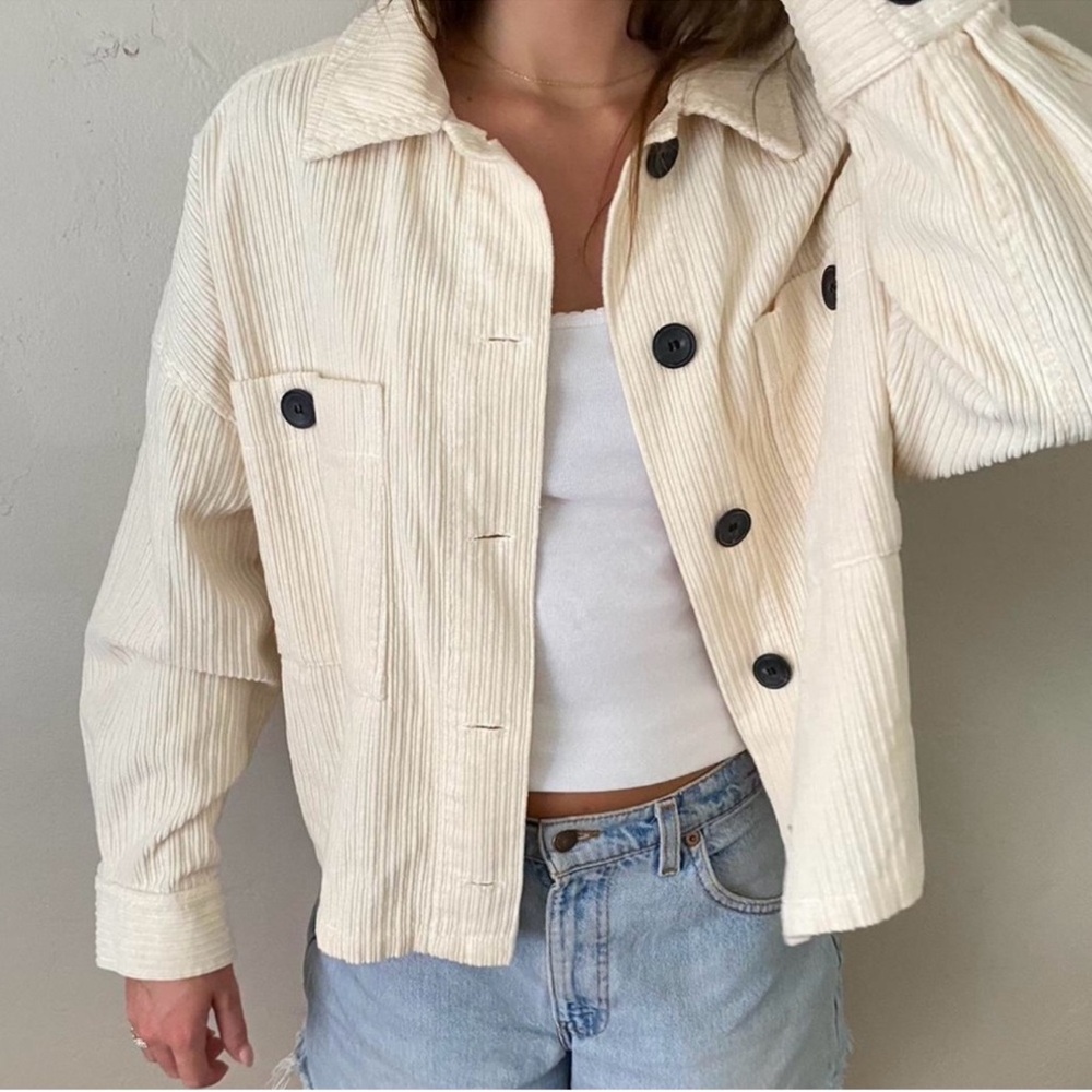 Zara Cream Corduroy Shacket